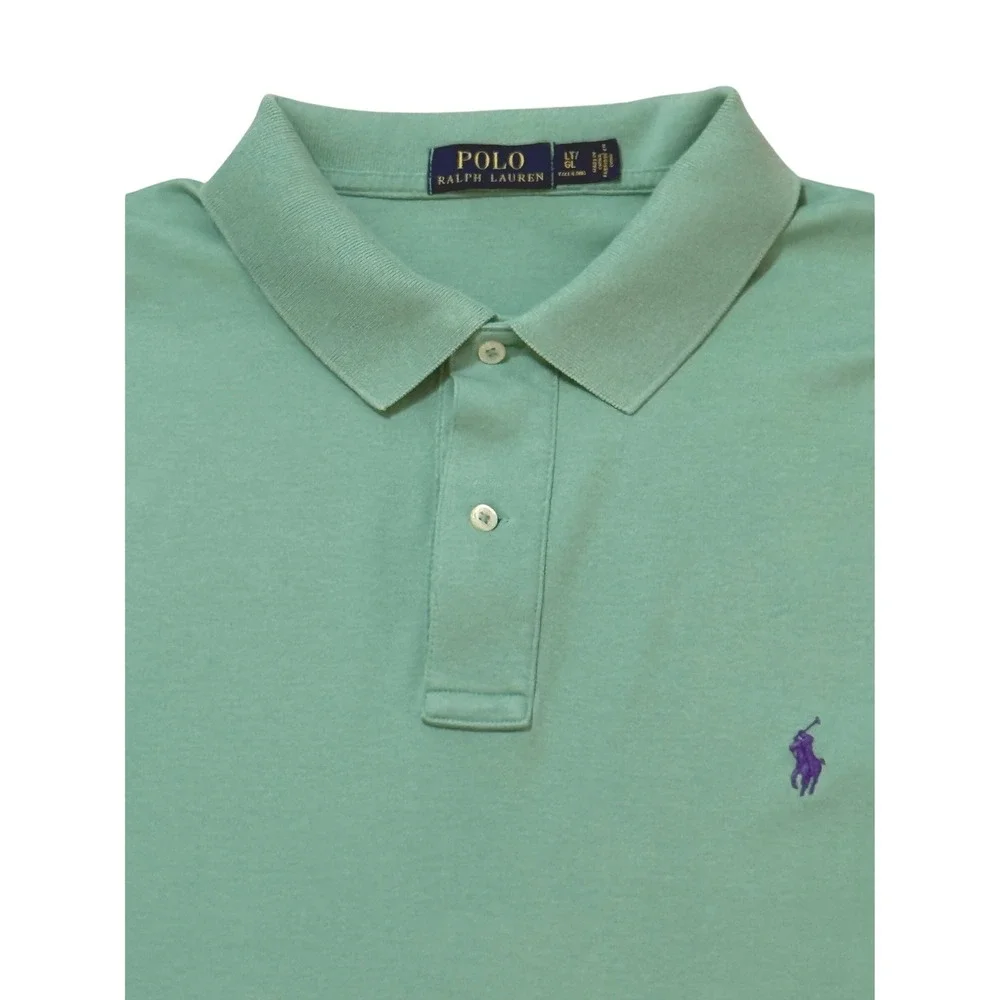 Polo Ralph Lauren Shirt Mens LT Seafoam Green Soft Cotton Pony Logo Polo